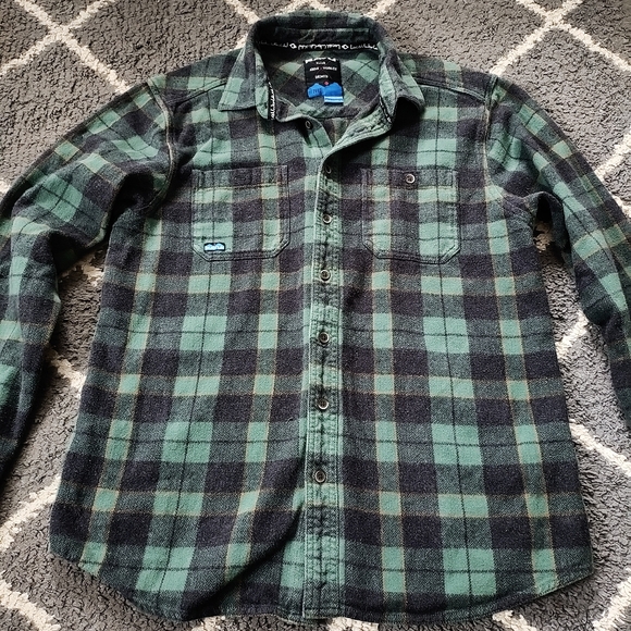 Kavu big joe flannel plaid button up size large - Picture 2 of 8